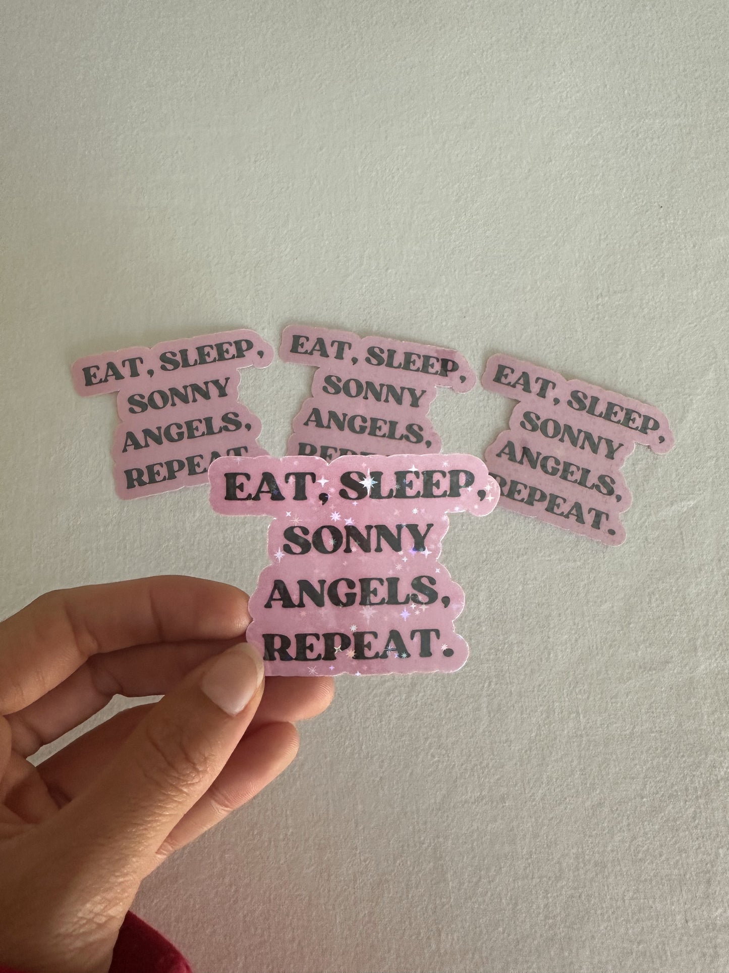 Eat, Sleep, Sonny Angels, Repeat Sticker
