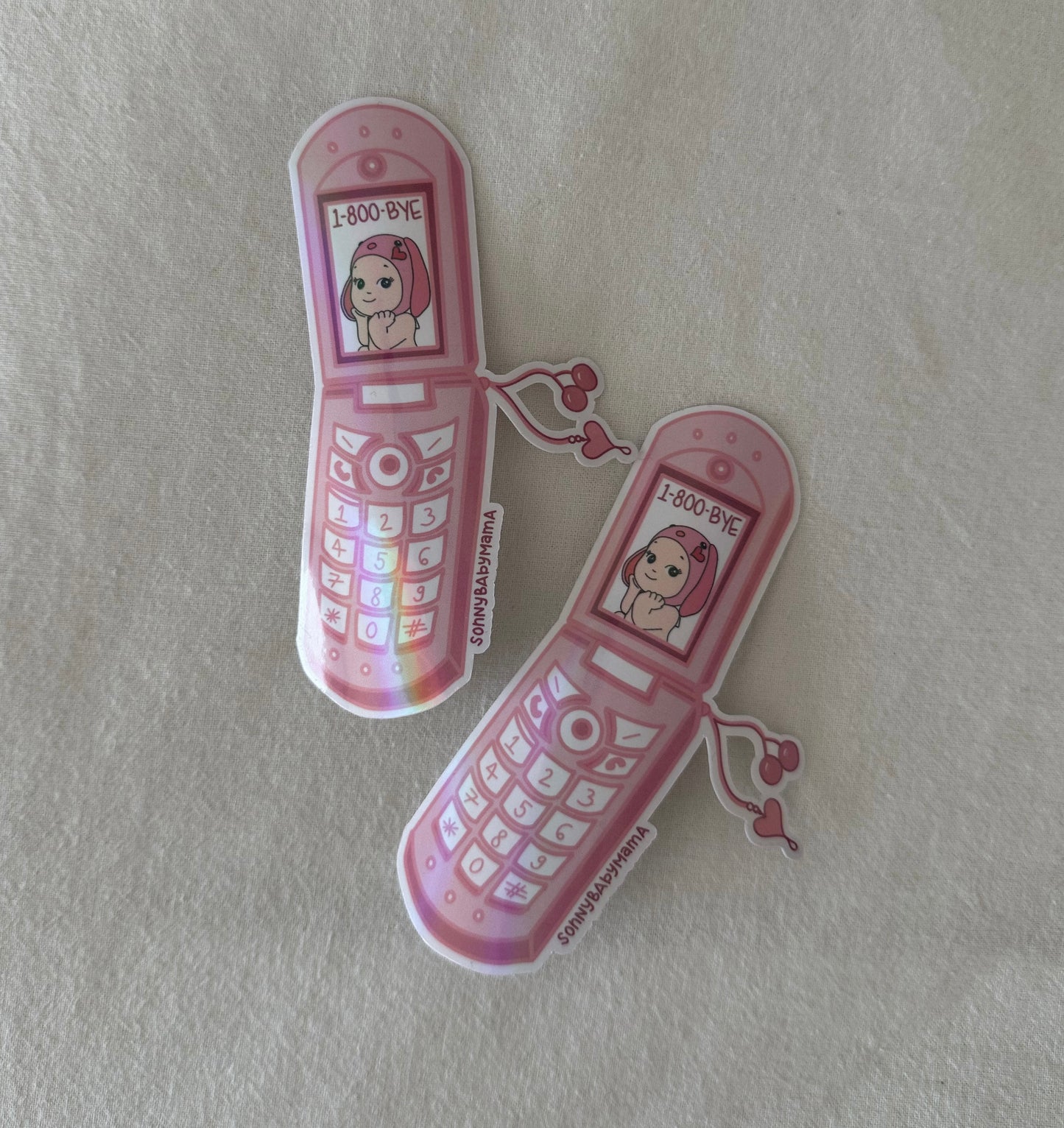 Y2K phone cherub lop Sticker
