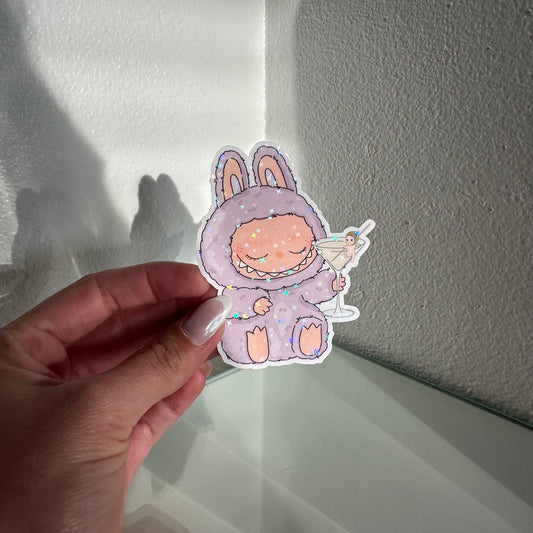 Labubu Martini Glass Sticker