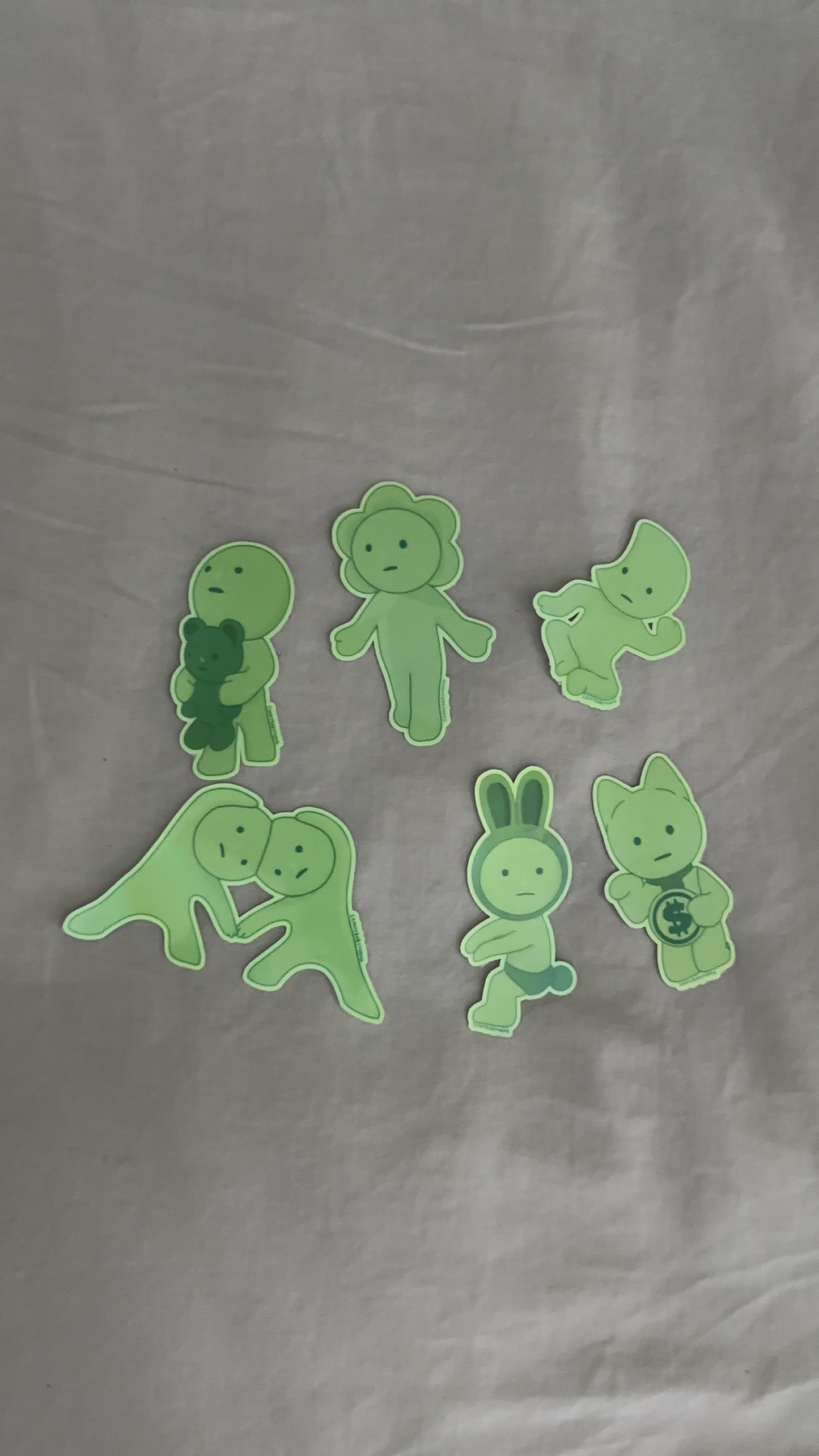 Green guy Glow in the Dark Stickers