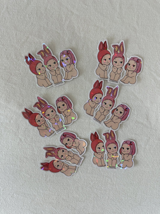 Sitting Angels Trio Sticker