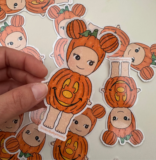 Pumpkin Cherub Sticker