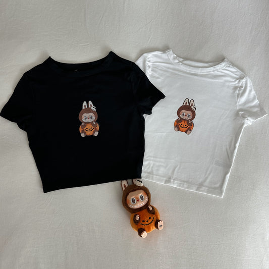 Pumpkin Labubu baby tee