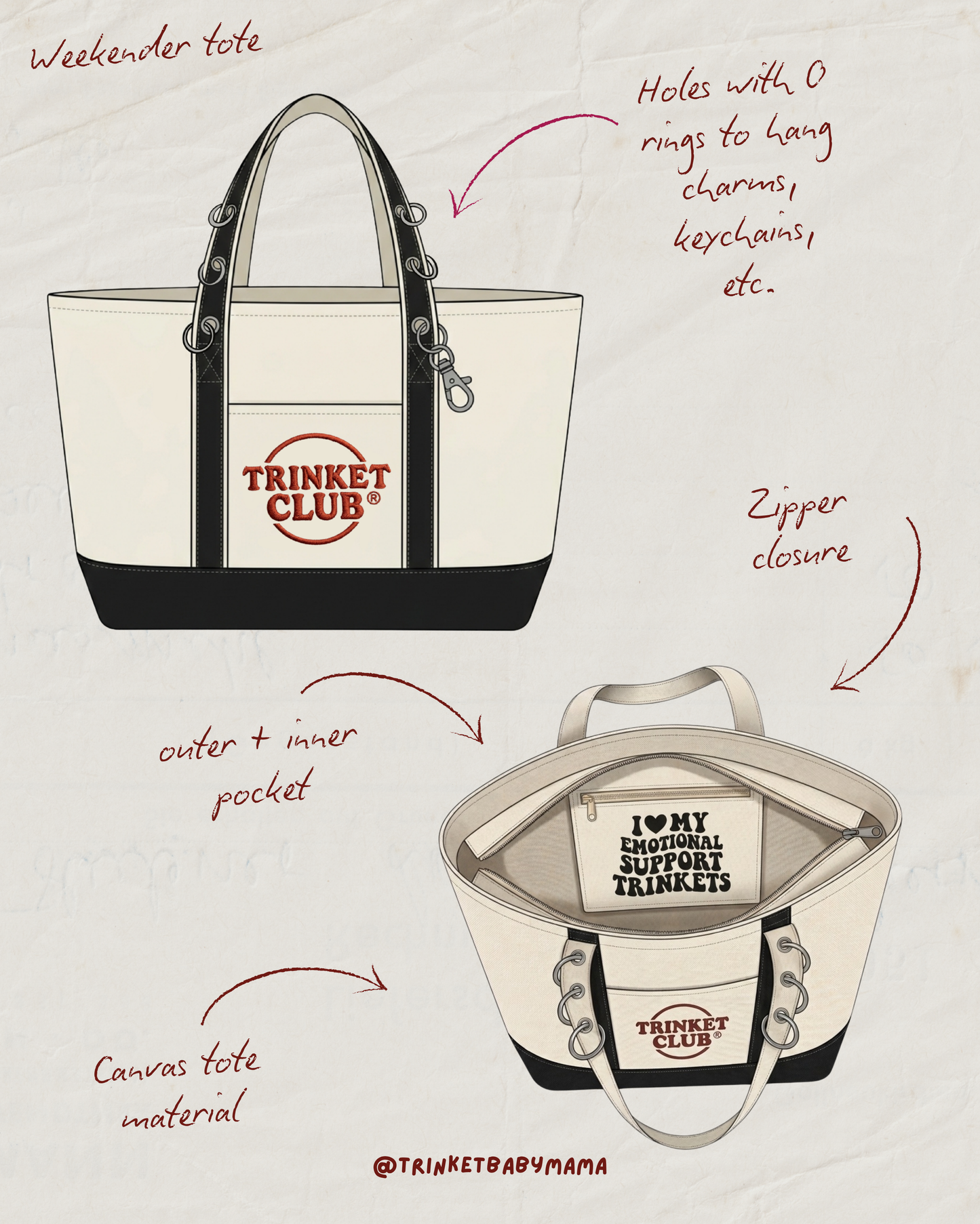 Trinket Club Weekender Tote