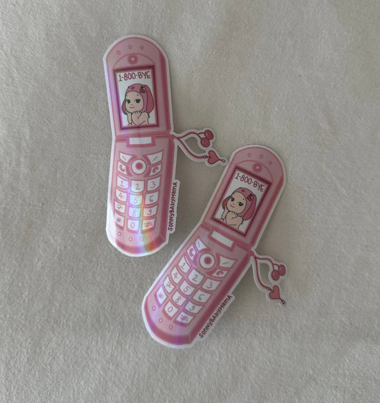Y2K phone cherub lop Sticker